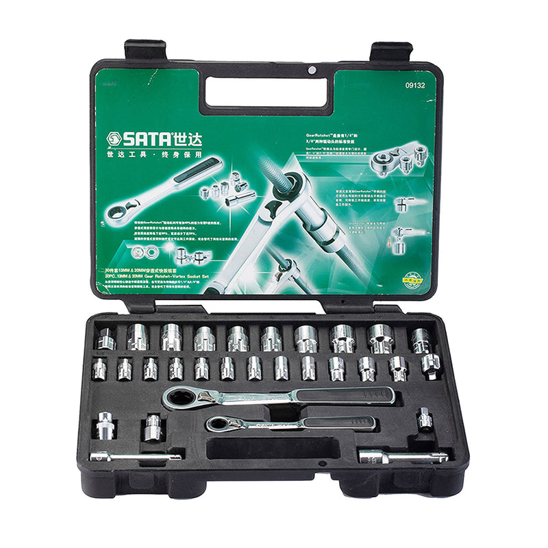 30個入り 13&amp;2MM Dr. パススルー ラチェットセット SATA 09132
