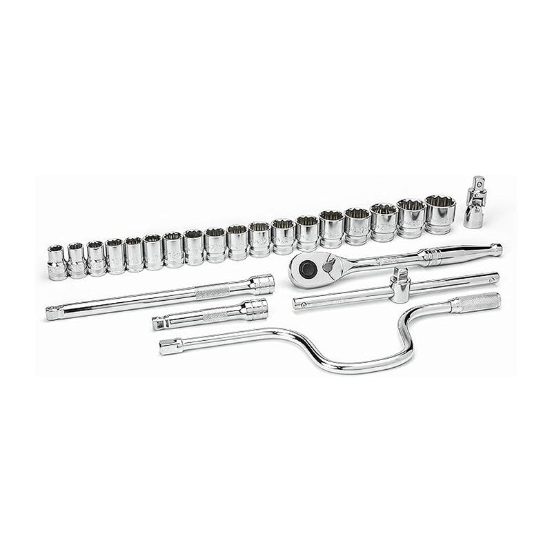 Bộ đầu tuýp kèm cần siết 24 chi tiết SATA 09205 cốt 1/2 inch, kích thước từ 12mm - 32mm
