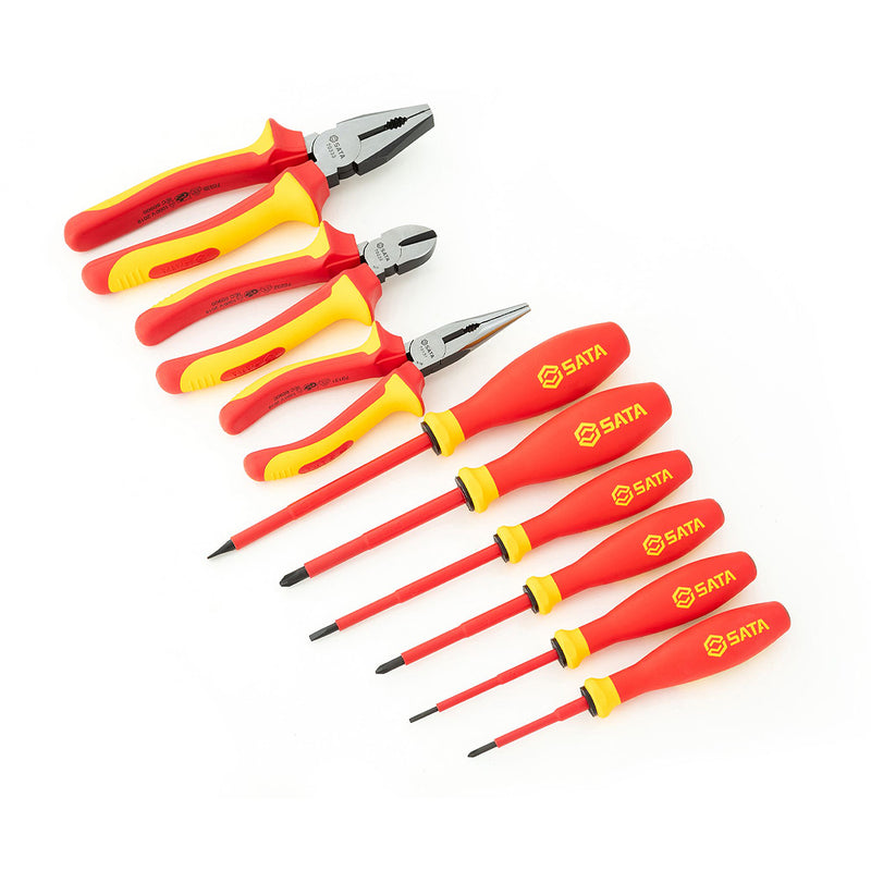 Bộ kềm và tua vít cách điện 1000V (VDE) 9 chi tiết SATA 09262