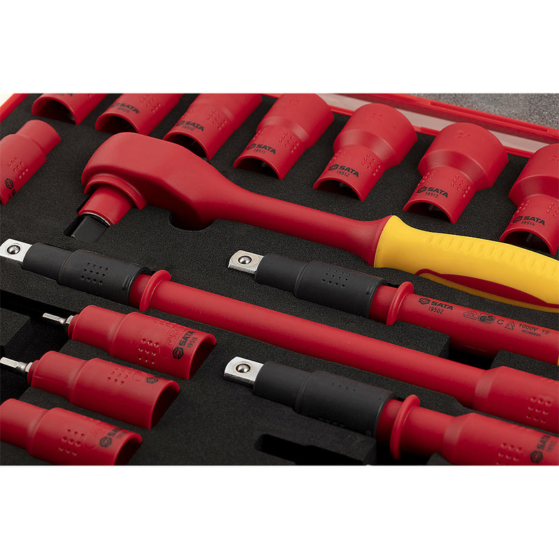 Bộ đầu tuýp cách điện 1/2 inch , đầu 6 cạnh, 20 chi tiết SATA 09267