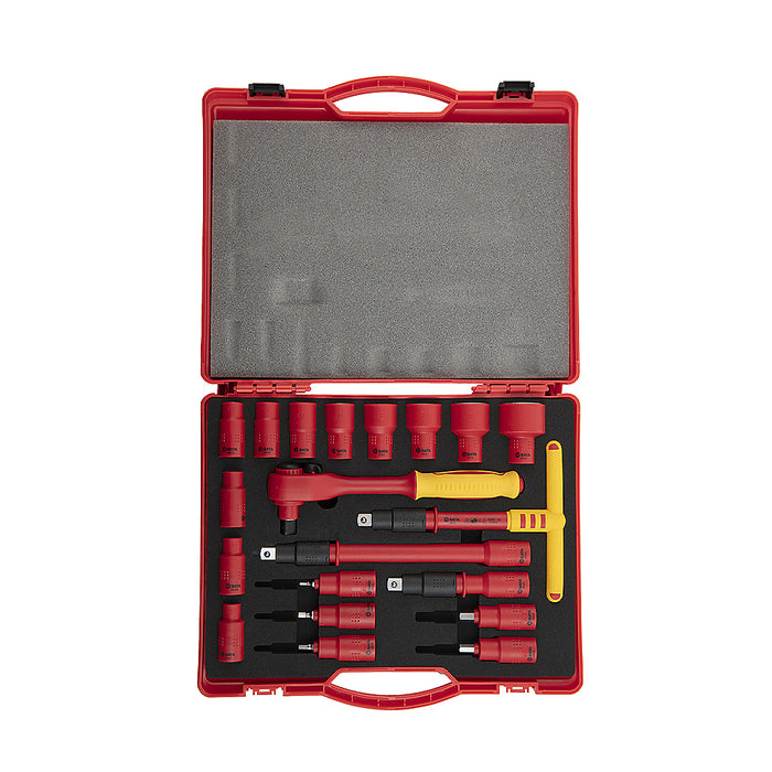 Bộ đầu tuýp cách điện 1/2 inch , đầu 6 cạnh, 20 chi tiết SATA 09267