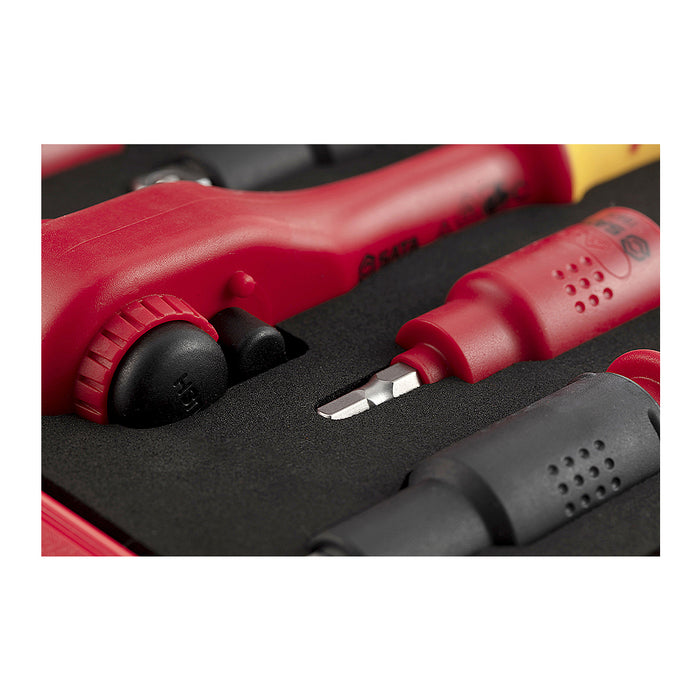 Bộ đầu tuýp cách điện 1000V 16 chi tiết SATA 09268, kích thước 3/8 inch, đạt tiêu chuẩn IEC/EN 60900