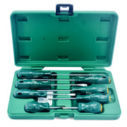 Bộ tua vít 8 chi tiết SATA 09306 dòng A Series, tay cầm nhựa acetate, thân thép hợp kim, hộp bảo quản tiện lợi.