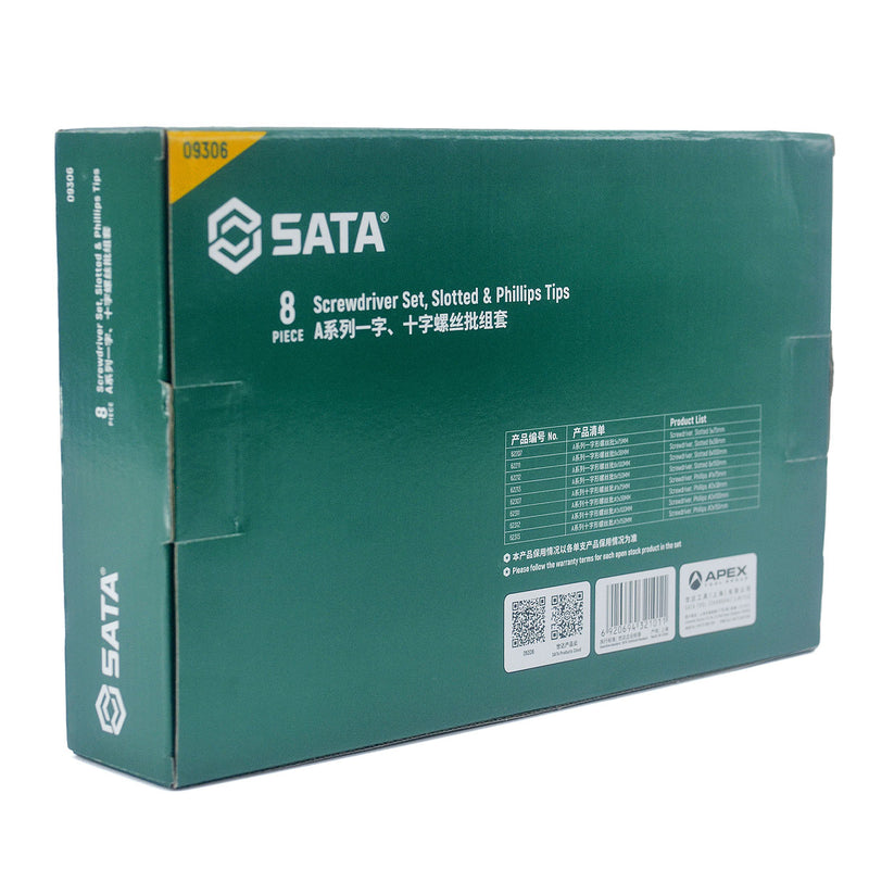 Aシリーズ ドライバーセット 8本組、マイナス＆プラスドライバー SATA 09306