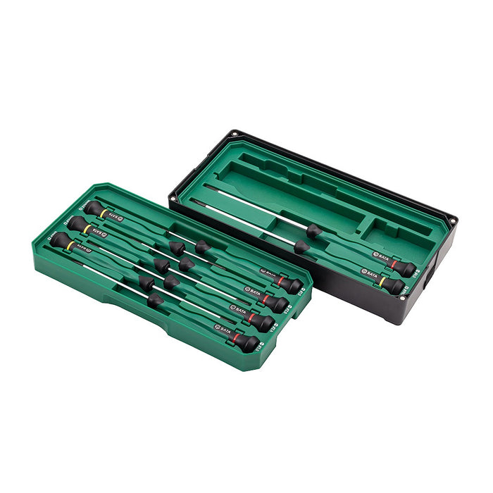 Bộ tuốc nơ vít độ chính xác cao gồm đầu dẹp và bake 6 chi tiết SATA 09312