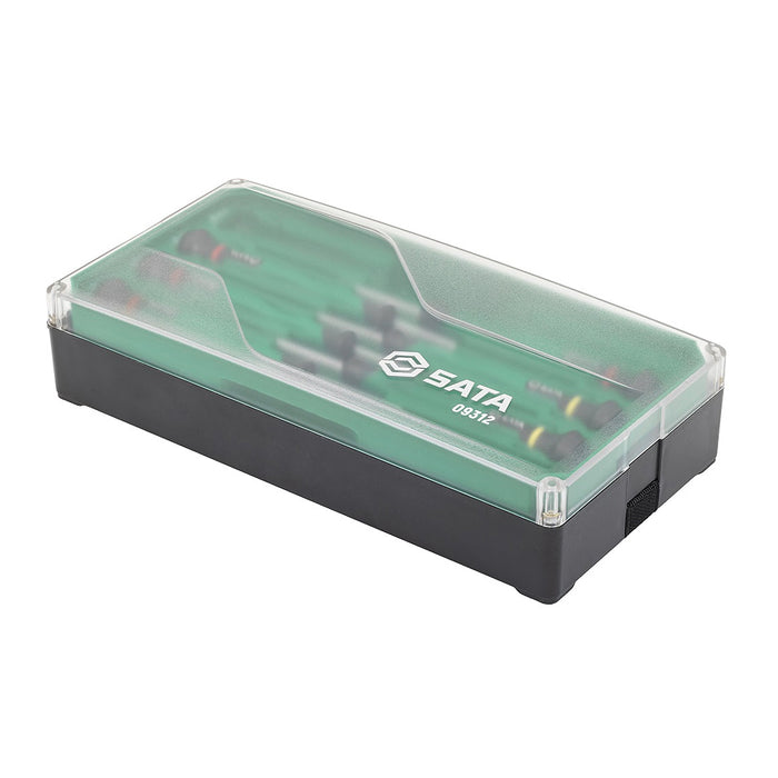 Bộ tuốc nơ vít độ chính xác cao gồm đầu dẹp và bake 6 chi tiết SATA 09312