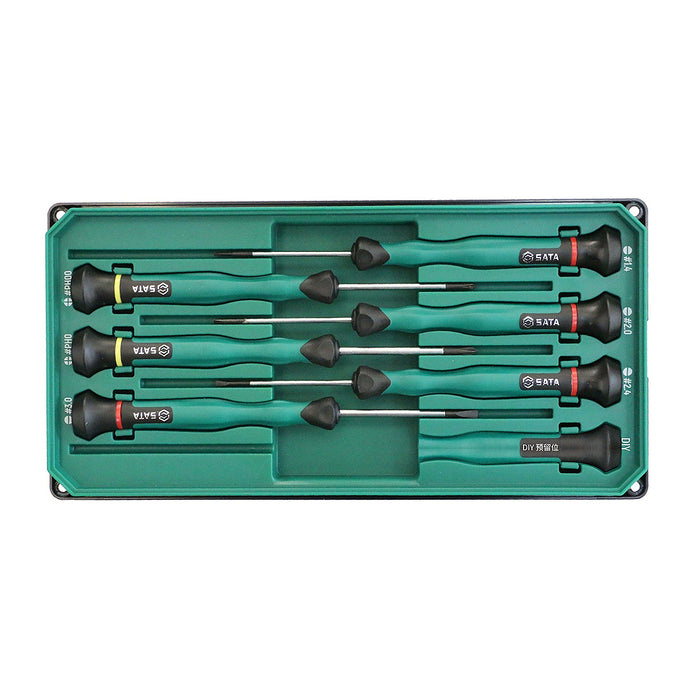 Bộ tuốc nơ vít độ chính xác cao gồm đầu dẹp và bake 6 chi tiết SATA 09312