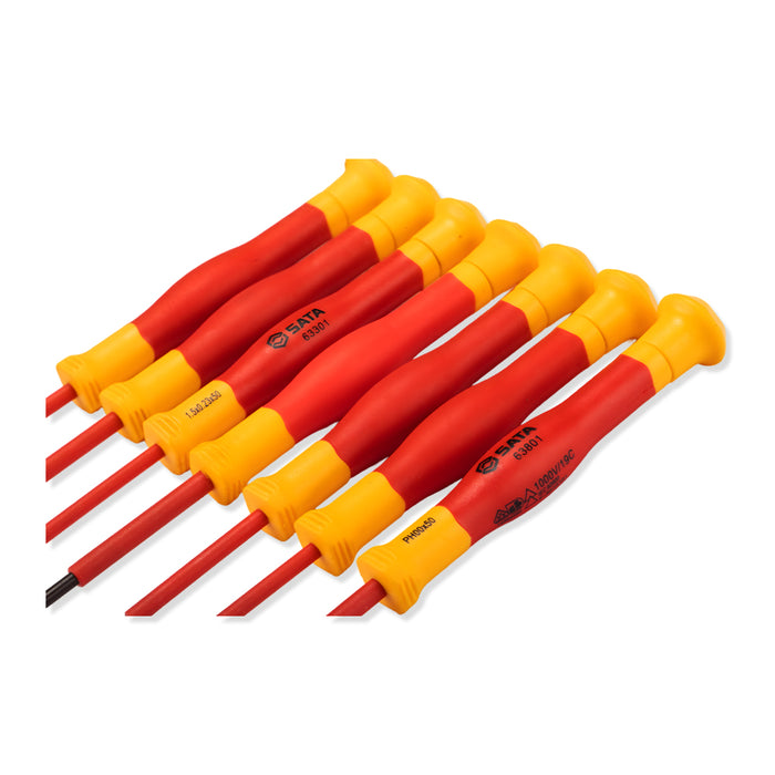 Bộ tua vít 7 chi tiết cách điện 1000V SATA 09318 , đạt chuẩn IEC/EN 60900
