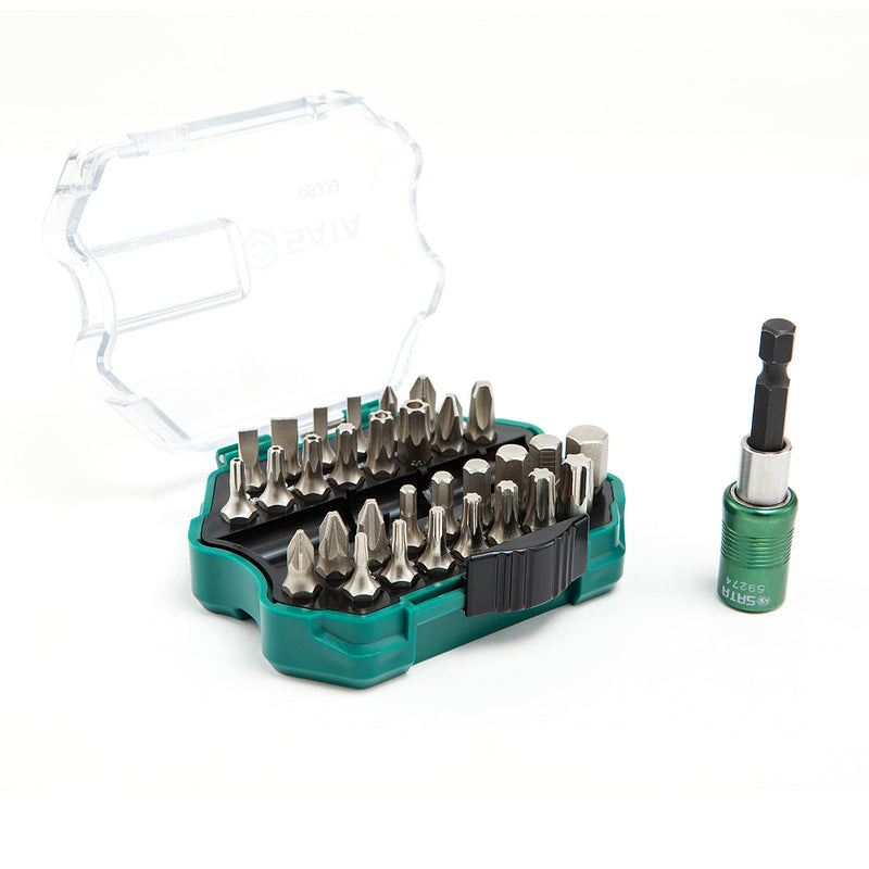 Bộ mũi vặn vít 31 chi tiết SATA 09333 1/4 inch lục giác - Đa năng, bền bỉ, chuyên dụng cho máy khí nén.