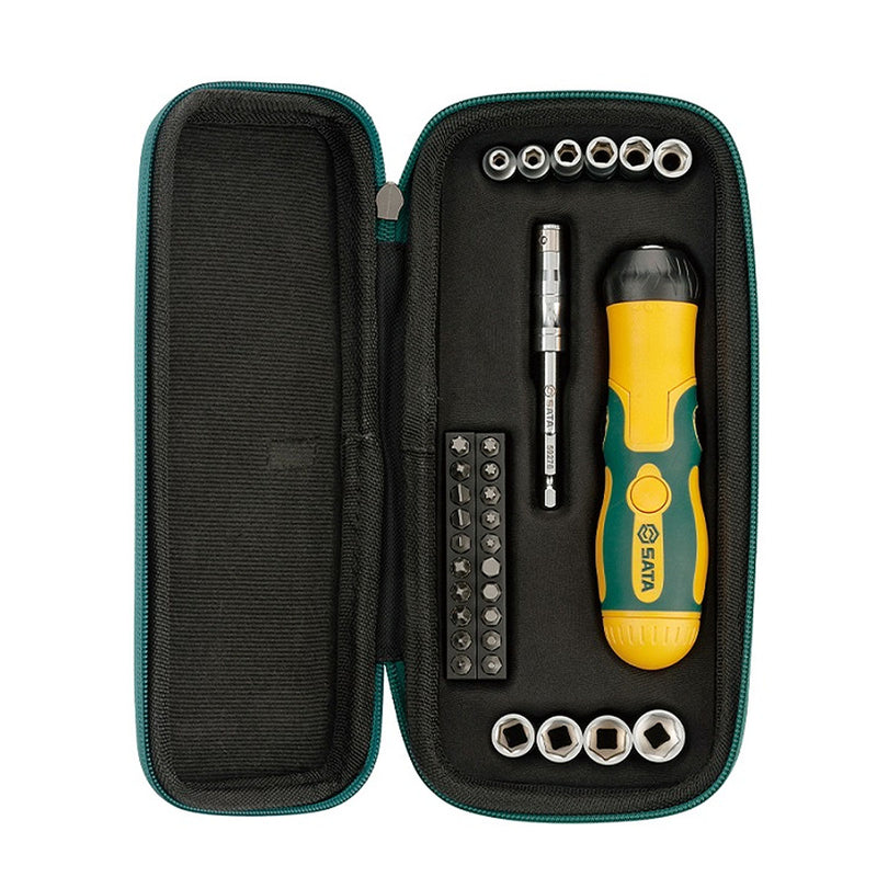 Bộ tua vít gập SATA 38 chi tiết, 09374, đa năng, thép S2, bánh cóc, sửa chữa gia dụng.