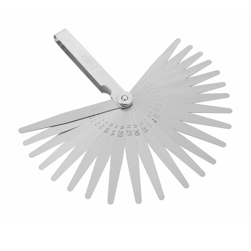 Bộ thước lá 23 chi tiết SATA 09415. Chất liệu thép Mangan.