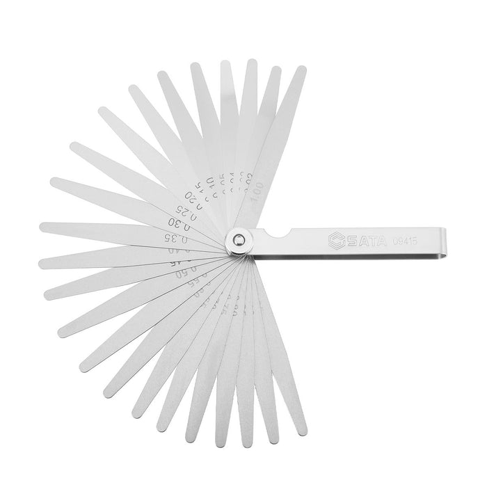 Bộ thước lá 23 chi tiết SATA 09415. Chất liệu thép Mangan.