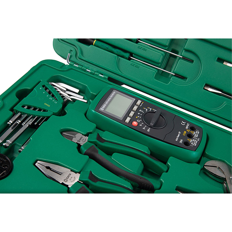 Bộ dụng cụ lắp đặt, sửa chữa viễn thông 56 chi tiết SATA 09535