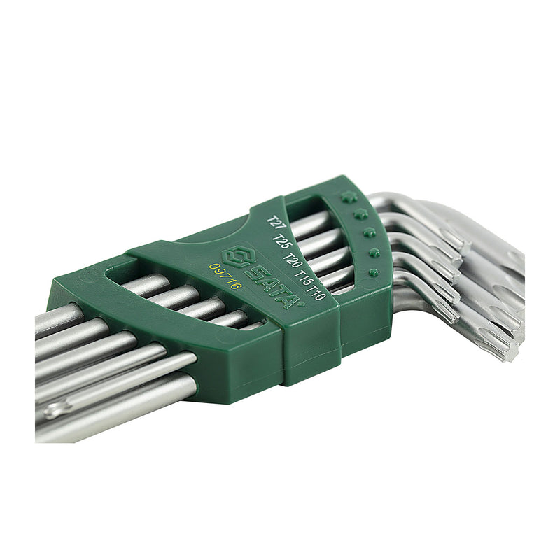 Bộ lục giác sao đầu bi, 9 chi tiết SATA 09716 kích thước từ T10 - T50