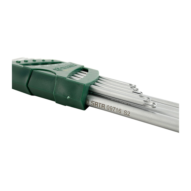 Bộ lục giác sao đầu bi, 9 chi tiết SATA 09716 kích thước từ T10 - T50