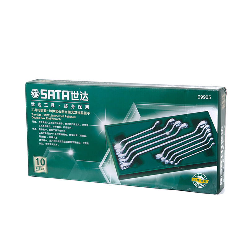 10件全抛光双梅花扳手组套  SATA 09905