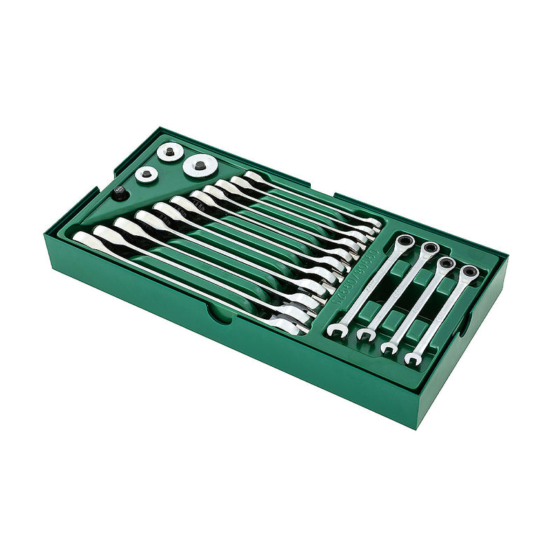 15Pc. コンビネーションラチェットレンチセットSATA 09908