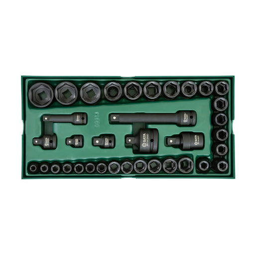 Bộ khay 36 chi tiết đầu tuýp 1/2 inch và 3/8 inch SATA 09914 6 cạnh.