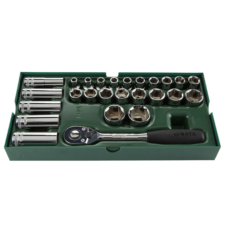 26Pc. 1/2 inch Dr. Socket Tray Set SATA 09915