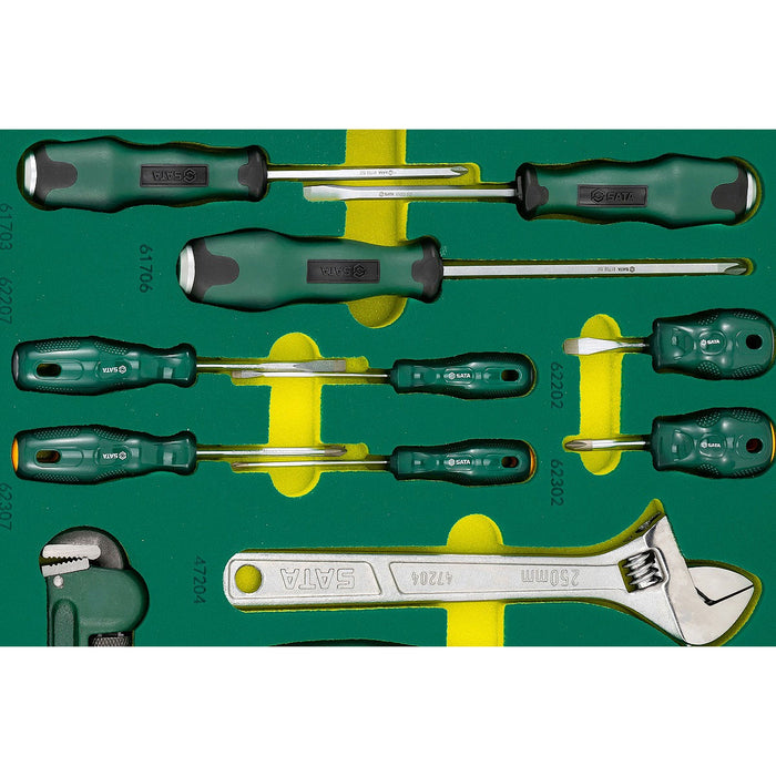 Bộ khay dụng cụ 157 chi tiết SATA 09919 chuyên dùng cho garage ô tô