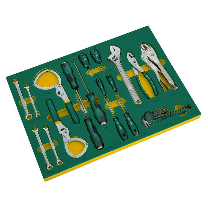 Bộ khay dụng cụ 157 chi tiết SATA 09919 chuyên dùng cho garage ô tô