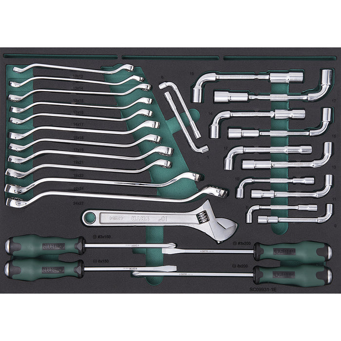 Bộ dụng cụ cầm tay DR.Master 368 chi tiết chứa trong tủ đựng 6 ngăn có bánh xe di chuyển, dùng trong garage sửa ô tô, SATA - 09931