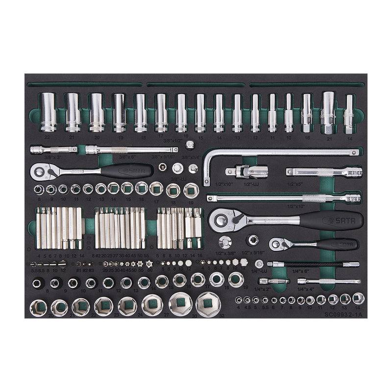 Bộ xe đẩy dụng cụ 6 ngăn, chuyên sửa chữa ô tô 242 chi tiết SATA 09932