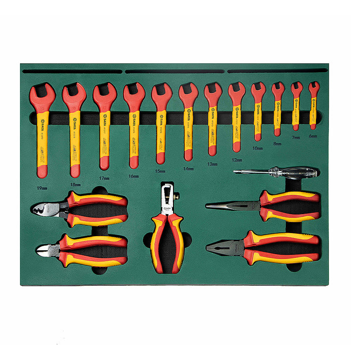 Bộ dụng cụ cách điện 1000V 59 chi tiết SATA 09935, đạt tiêu chuẩn IEC/EN 60900