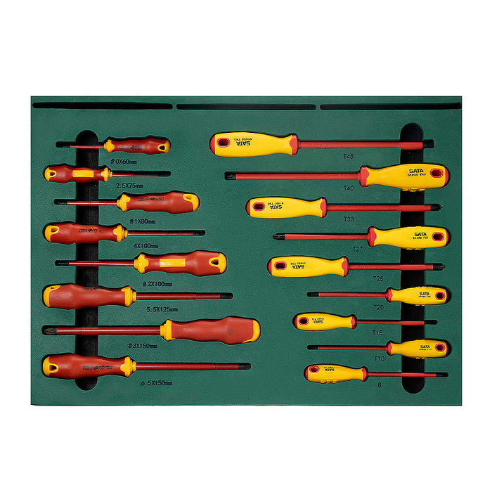 Bộ dụng cụ cách điện 1000V 59 chi tiết SATA 09935, đạt tiêu chuẩn IEC/EN 60900