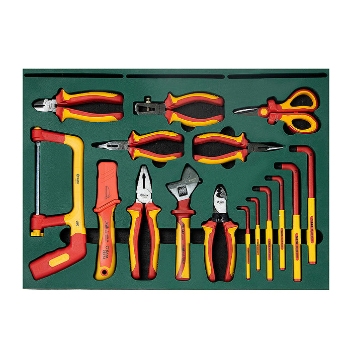 Bộ dụng cụ cách điện 1000V 166 chi tiết SATA 09937, đạt tiêu chuẩn IEC/EN 60900