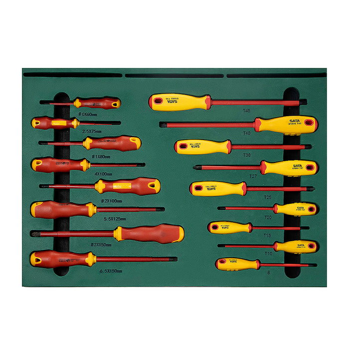 Bộ dụng cụ cách điện 1000V 166 chi tiết SATA 09937, đạt tiêu chuẩn IEC/EN 60900