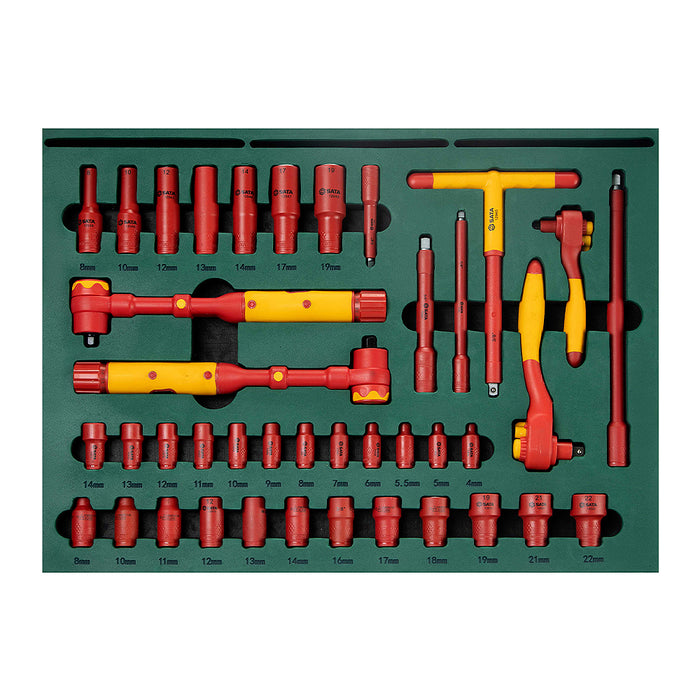Bộ dụng cụ cách điện 1000V 166 chi tiết SATA 09937, đạt tiêu chuẩn IEC/EN 60900
