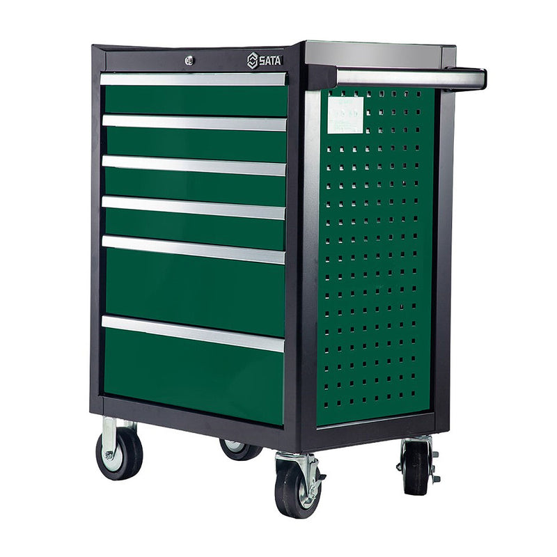 Bộ xe đẩy dụng cụ sửa chữa ô tô SATA 09946 188 chi tiết, 7 ngăn kéo, khay EVA định hình.