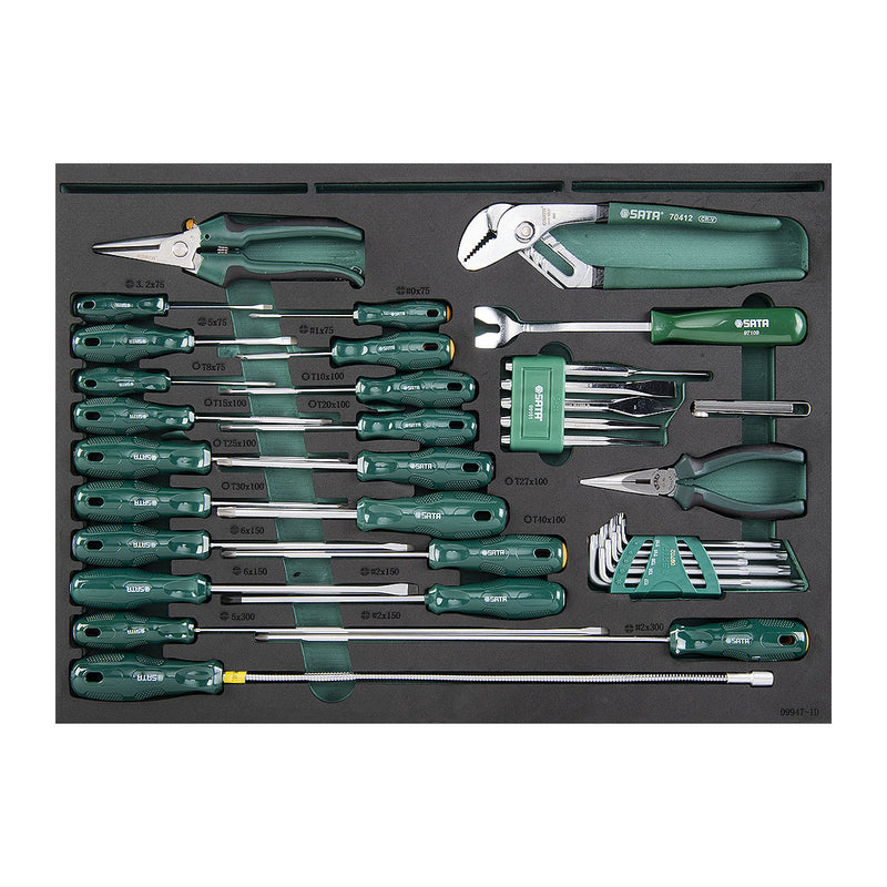 Bộ xe đẩy dụng cụ 7 ngăn, chuyên sửa chữa ô tô 239 chi tiết SATA 09947