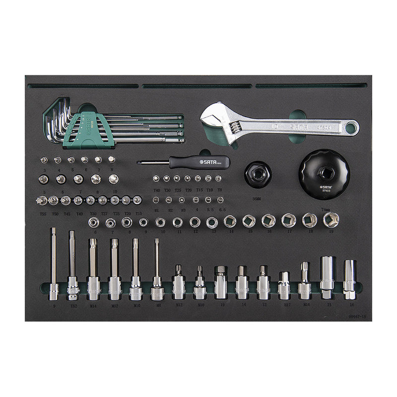 Bộ xe đẩy dụng cụ 7 ngăn, chuyên sửa chữa ô tô 239 chi tiết SATA 09947