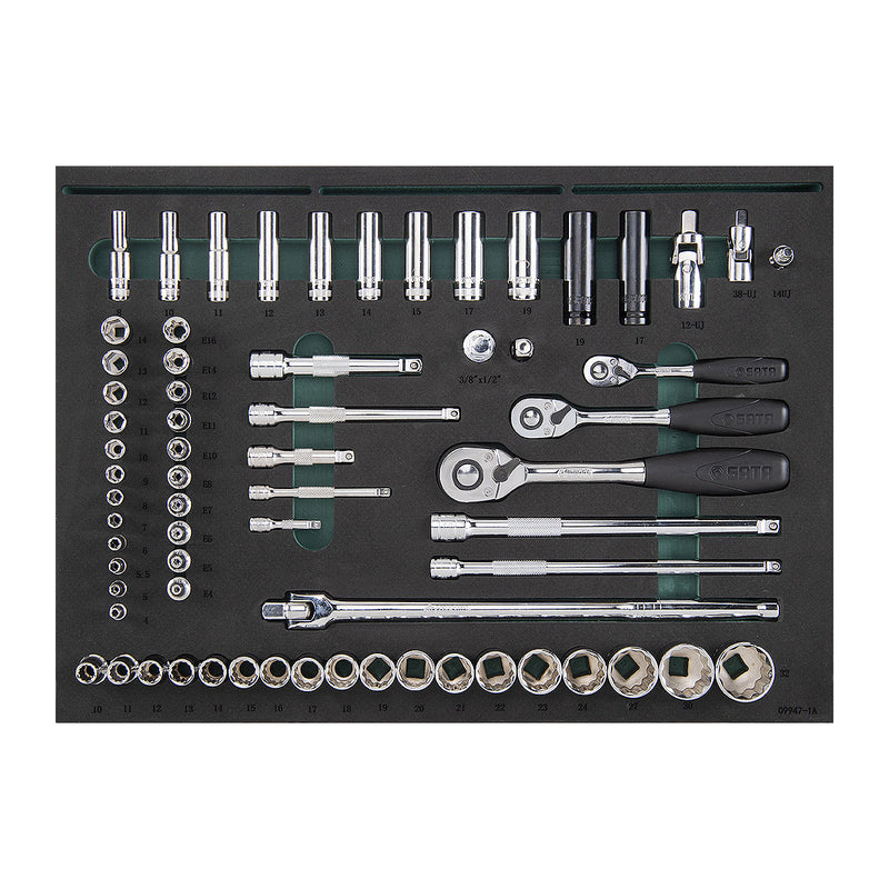 Bộ xe đẩy dụng cụ 7 ngăn, chuyên sửa chữa ô tô 239 chi tiết SATA 09947
