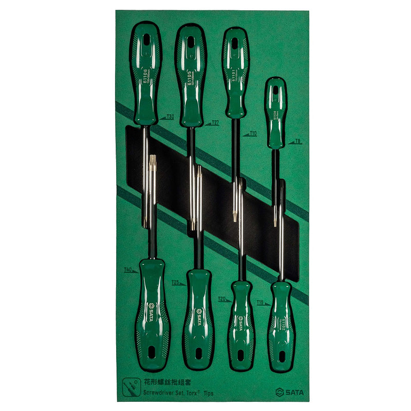 8Pc. ドライバーセット、Torx®チップ SATA 09955A