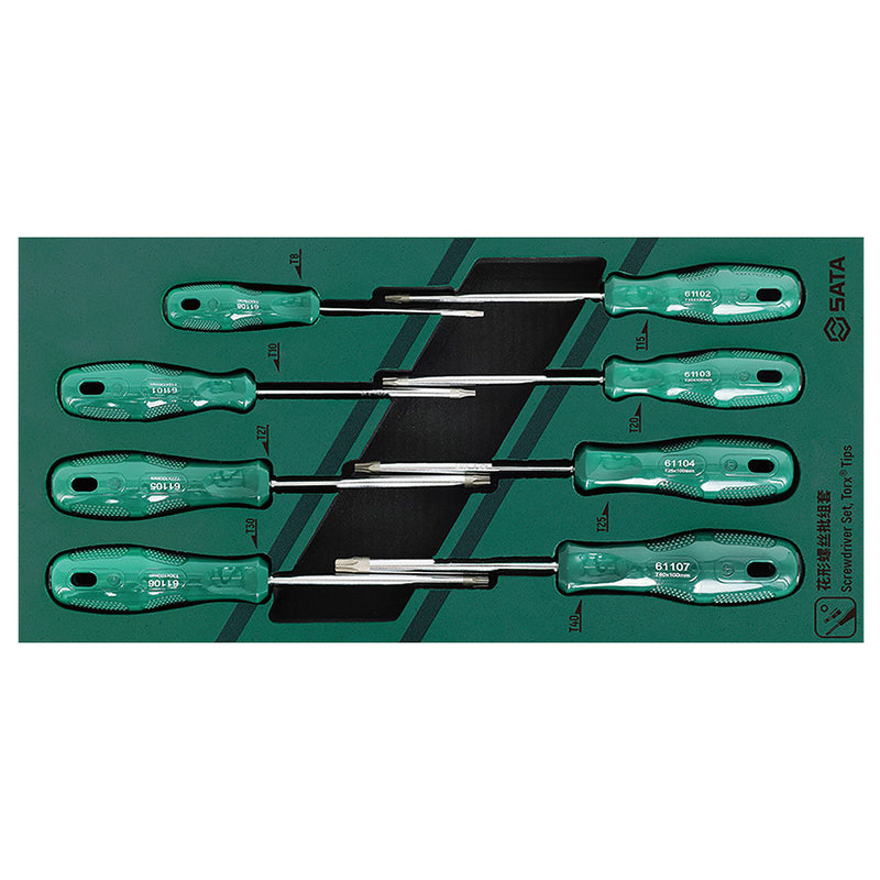 8Pc. ドライバーセット、Torx®チップ SATA 09955A