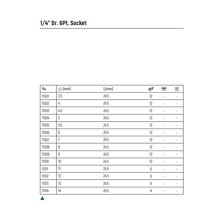 Đầu tuýp 6 cạnh, cốt 1/4inch 3.5mm - 14mm SATA