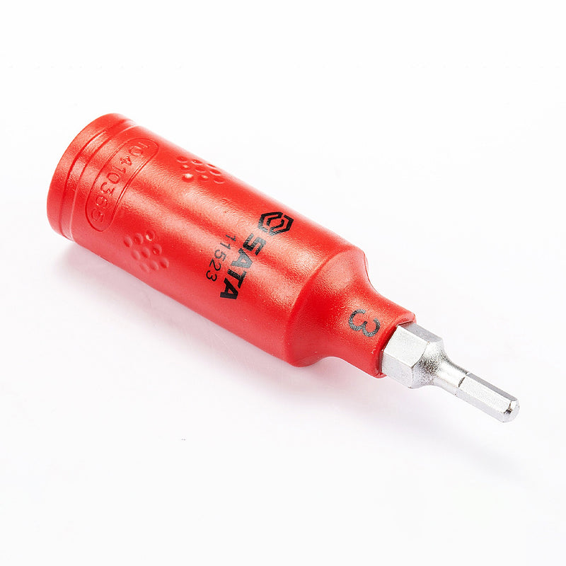 Mũi vặn vít đầu lục giác SATA cách điện 1000V, kích thước từ 3mm - 8mm gắn đầu siết bu lông cốt 1/4 inch đạt chuẩn VDE