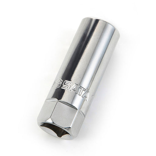 Đầu tuýp tháo bugi cốt 1/2 inch SATA, thép Cr-V, có lõi cao su giữ bugi, mạ chrome sáng bóng.