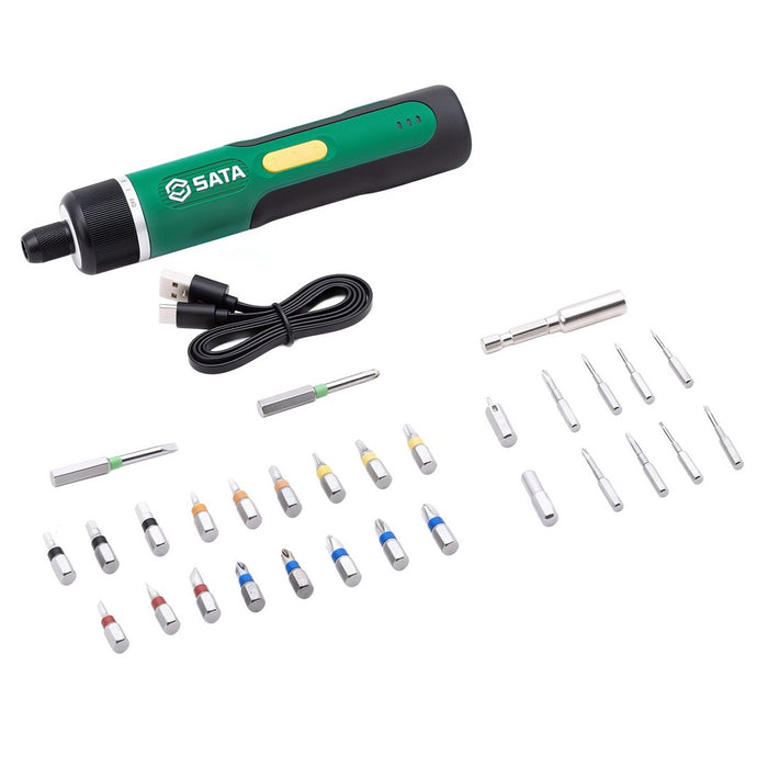 Bộ tua vít điện tử 32 chi tiết SATA 151051 dùng Pin sạc 3.7V