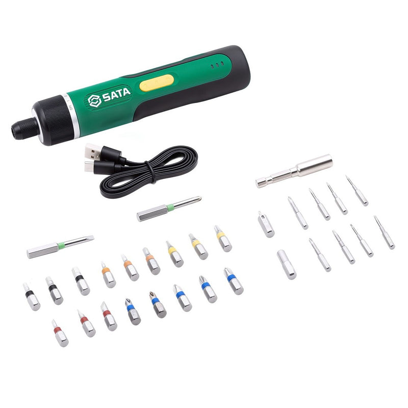 Bộ tua vít điện tử 32 chi tiết SATA 151051 dùng Pin sạc 3.7V
