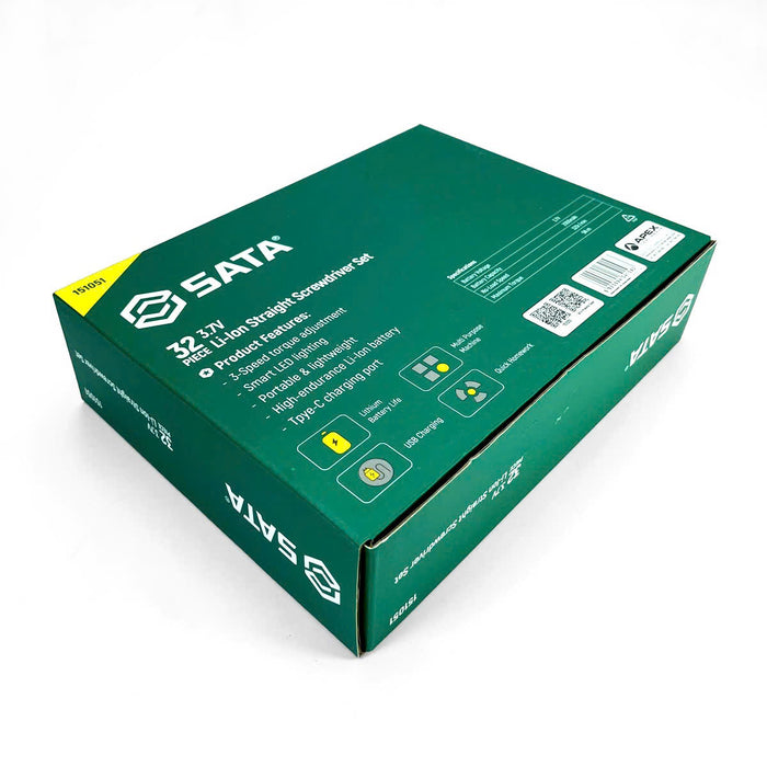 Bộ tua vít điện tử 32 chi tiết SATA 151051 dùng Pin sạc 3.7V