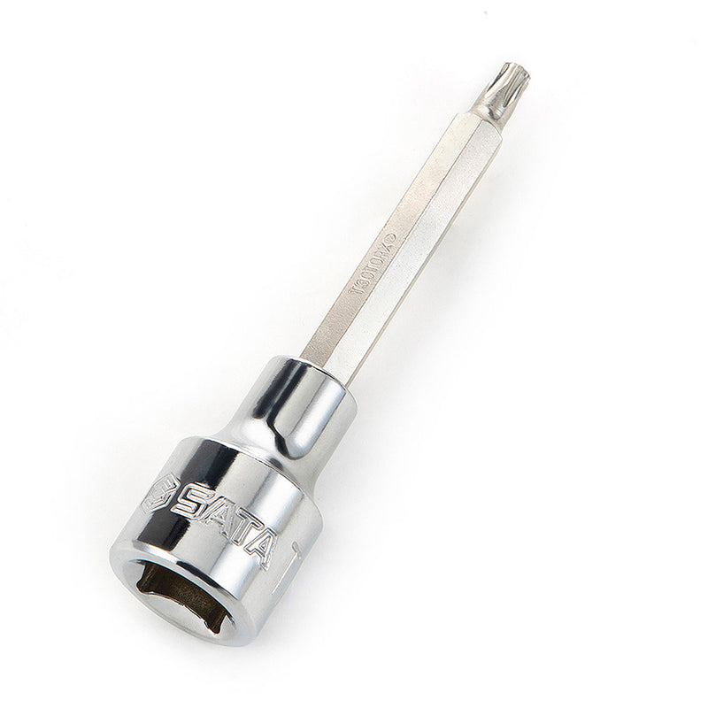 Mũi vặn vít đầu sao SATA T30 cốt 1/2 inch, thép S2, dài 100mm, mạ Chrome