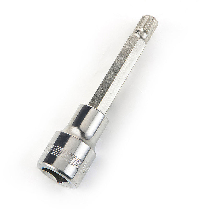 1/2 inch Dr. Bit Socket, 100MM Length, 12pt. from M to M16 SATA