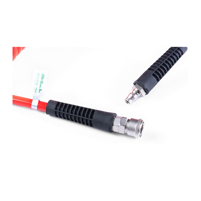 Ống dẫn khí nén bằng nhựa xoắn SATA, 2 đầu khớp tiêu chuẩn, tháo lắp nhanh (Sản xuất tại Đài loan)