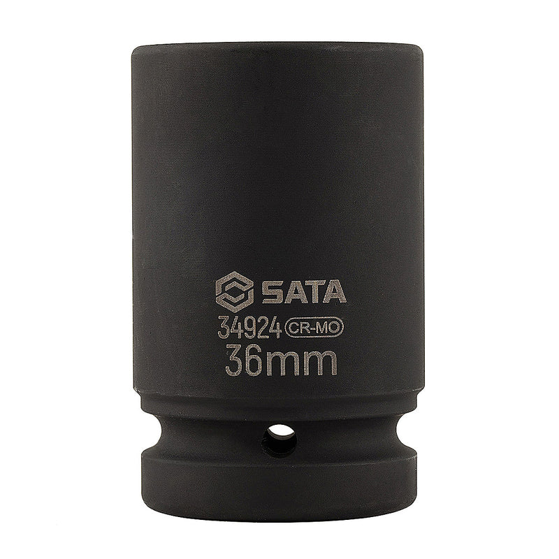 Đầu tuýp lục giác 6 cạnh SATA, cốt 1 inch, thép đen CR-Mo, vành dày, loại thân dài lòng sâu