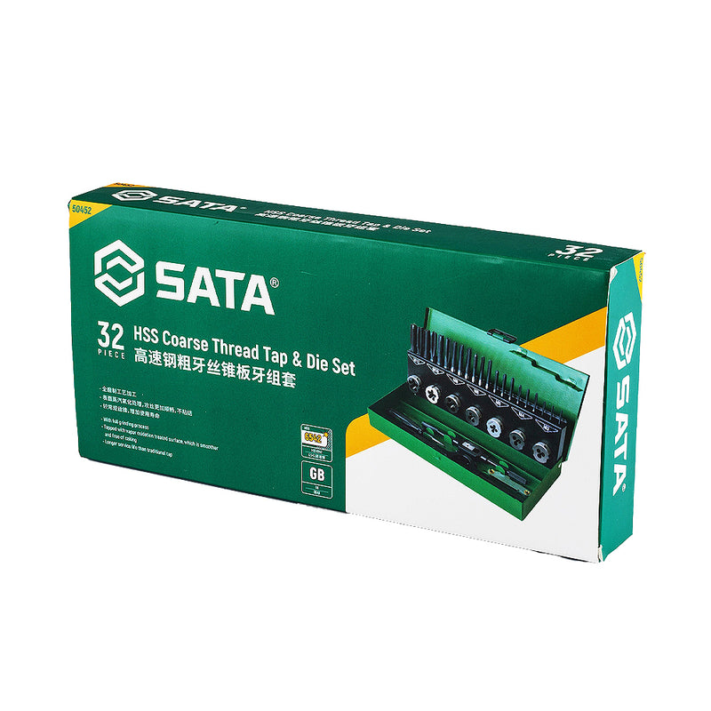 Bộ taro và bàn ren bằng HSS 32 chi tiết  SATA 50452