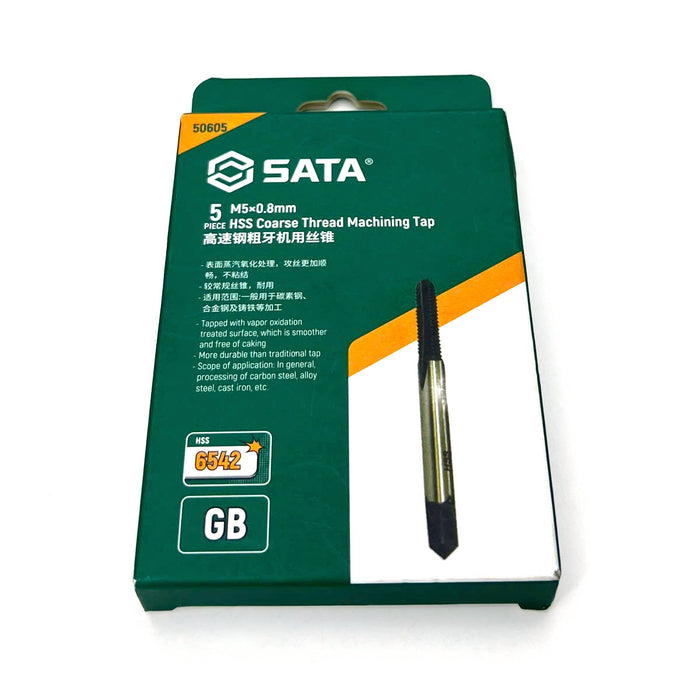 Bộ 5 mũi khoan taro ren SATA, vật liệu thép S2, tiêu chuẩn GB-6H